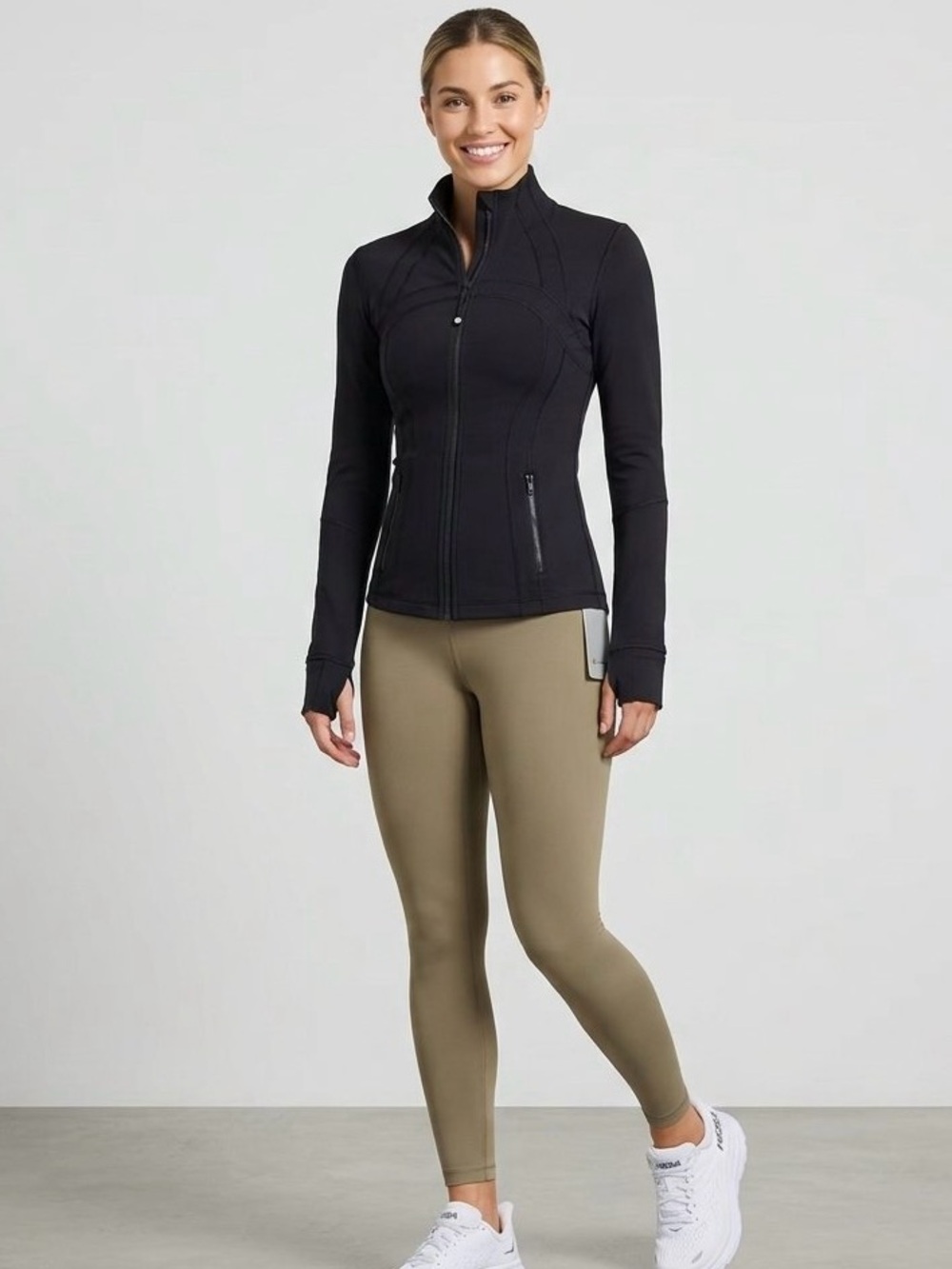 Lululemon Define Body-Contouring Full-Zip Front Athletic Jacket, Black, Size 4/6